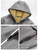 Men's Jacket Winter Camouflage Fleece Thicken Hooded Jackets Male Long Sleeve Coat Casual Zip Up Hoodies Streetwear Men's Coats