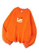 Casual Women's Sweatshirts Kawaii Bow Graphic Prints Pullover Comfortable Warm Oversize Hoodie Autumn Fleece Soft Female Clothes
