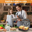6 in 1 Waffle Iron Set, Panini Press Grill and Electric Sandwich Maker with Removable Non-Stick Plate, Ideal for Cooking Grilled - M & M Global