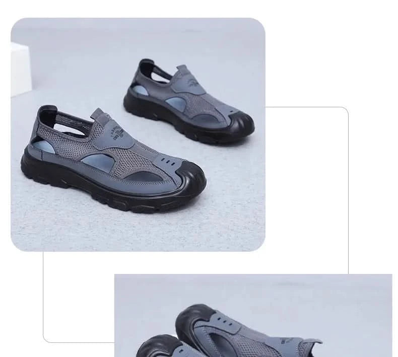 Summer New Men's Baotou Casual Net Surface Breathable Beach Shoes Lightweight Non-slip Sandals for Men sandal casual sneakers - M & M Global