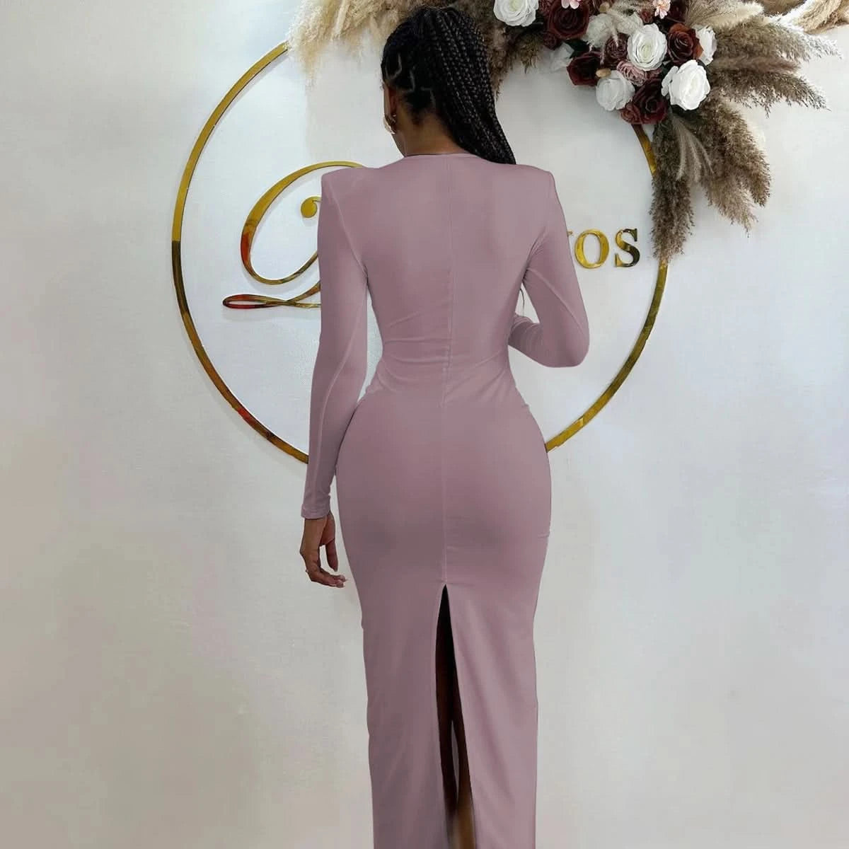 Hawthaw Women 2024 Spring Autumn Sexy Long Sleeve Party Club Hollow Out Bodycon White Long Dress Wholesale Items For Business - M & M Global