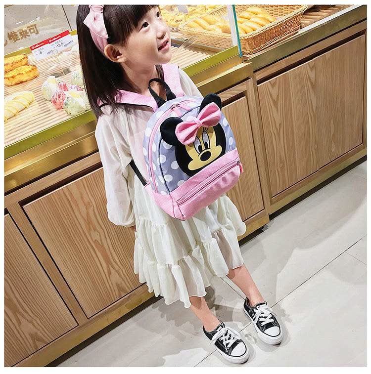 Disney Cartoon Backpack For Baby Boys Girls Minnie Mickey Mouse Children Lovely Schoolbag Kindergarten Schoolbag Kids Gift - M & M Global
