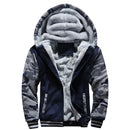 Men's Jacket Winter Camouflage Fleece Thicken Hooded Jackets Male Long Sleeve Coat Casual Zip Up Hoodies Streetwear Men's Coats