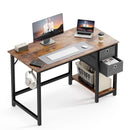JHK Computer Desk With Drawers 55 Inch Home Office Desk Writing Desk Work Desk PC Table Study Desk With 2-Tier Drawers