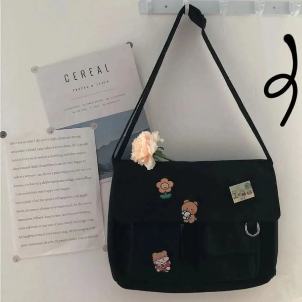 Japanese Harajuku Cute Retro Girl Messenger Shoulder Bag Canvas Student School Female - M & M Global