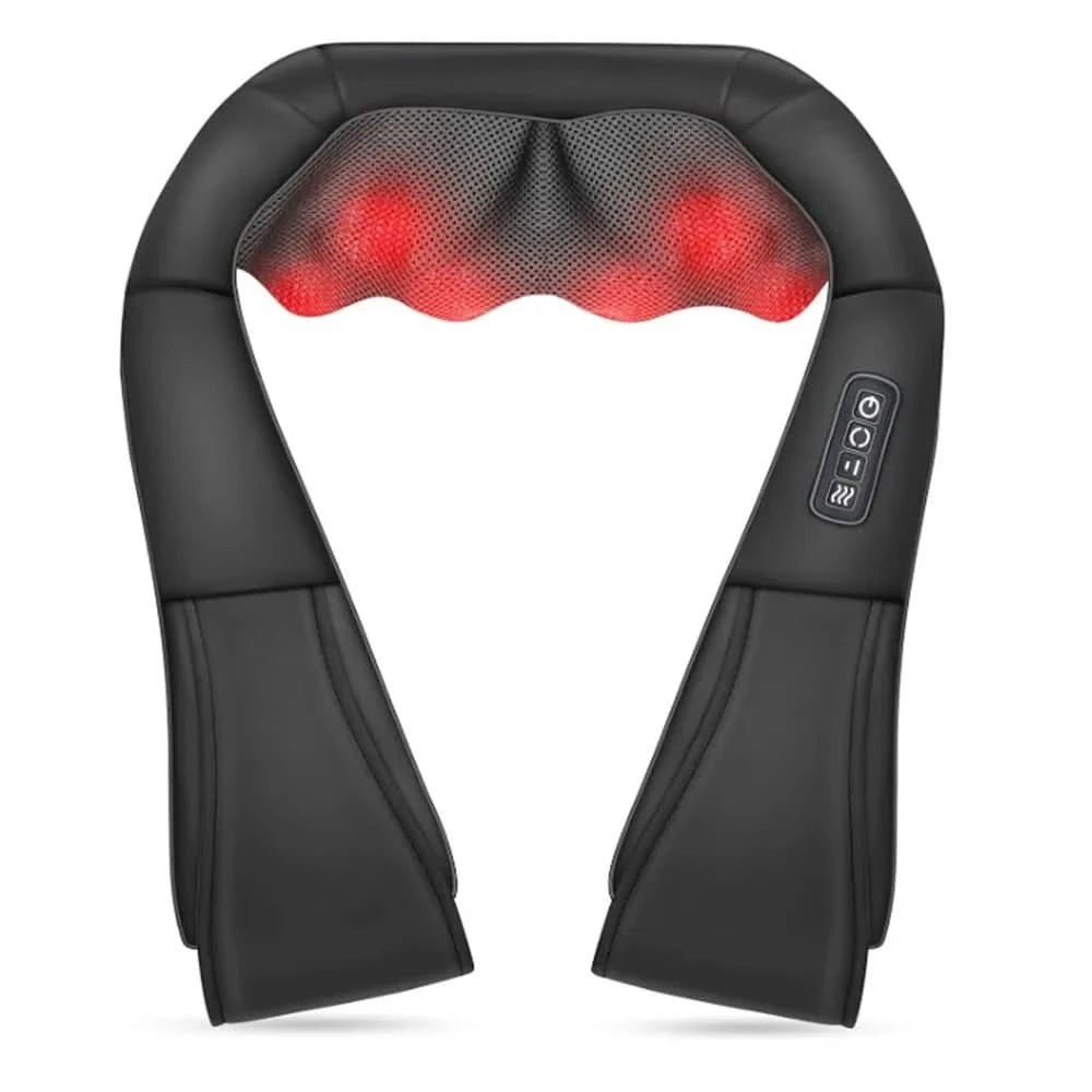 Neck and Shoulder Massager With Heat Electric Back Massagers Kneading Massage Pillow Full Body Muscle Home Car Use - M & M Global