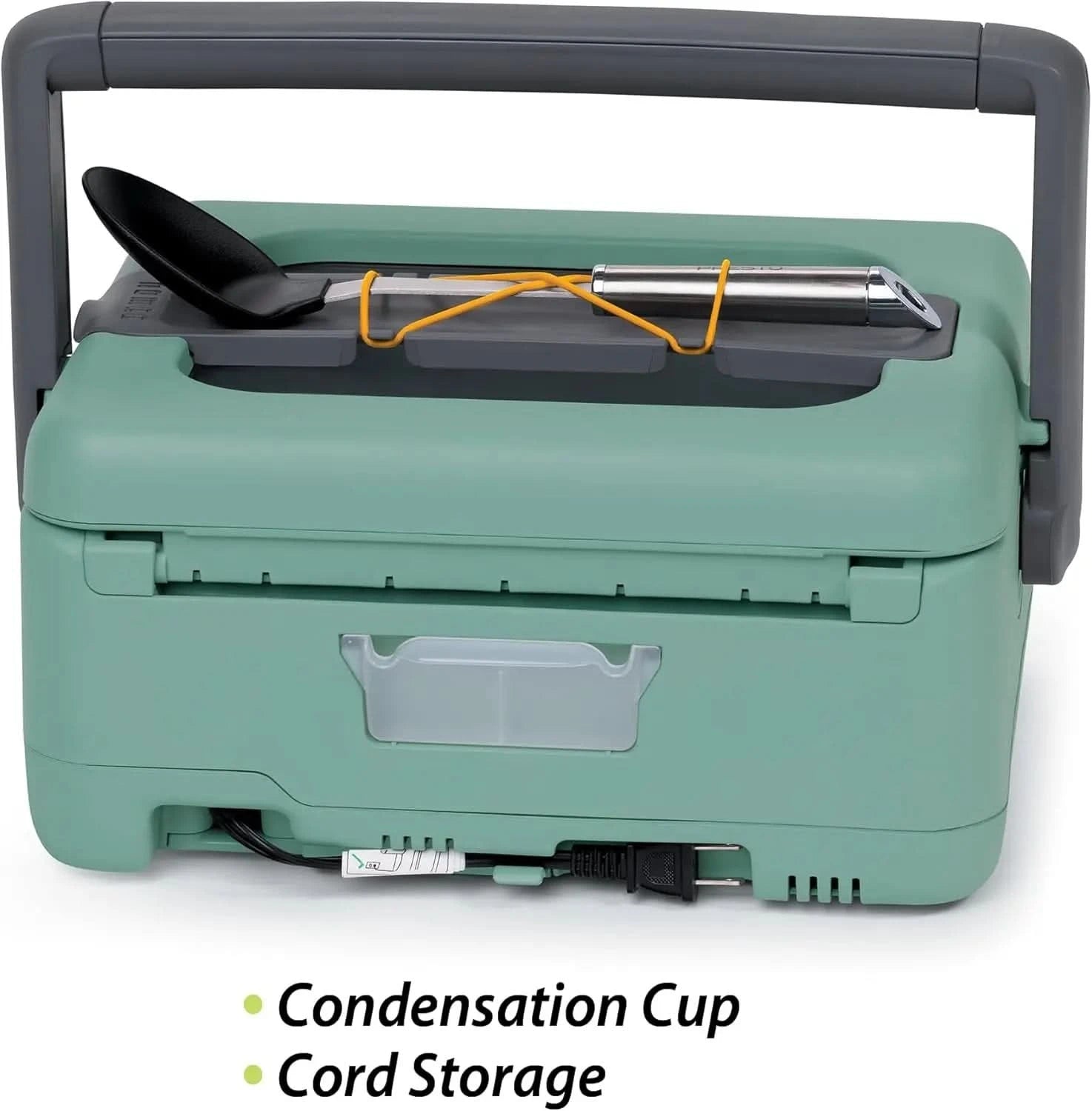06016 6-Quart Nomad Traveling Slow Cooker, Locking Lid, Dry Erase Board, Green - M & M Global