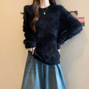 Solid Color Pullover Sweater Women's Autumn and Winter Fashion Long-sleeved Bottoming  Top