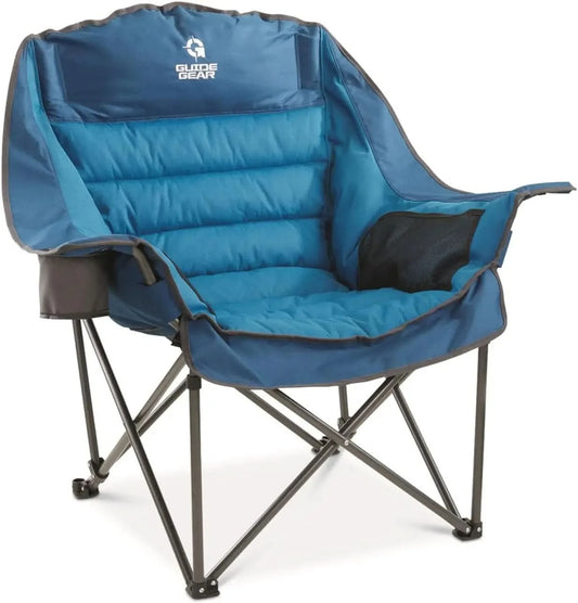 Oversized Extra Large Padded Camping Chair, Portable, Folding, Large Camp LoungeBeach Chairs for Outdoor, Adults, Men and Women,