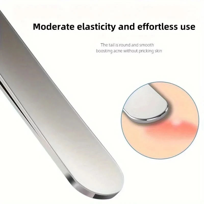 Fine Tip Stainless Steel Acne Clip, Acne Removal Tweezers, Facial Blackhead Extraction Facial Cleansing Skin Care Tools - M & M Global
