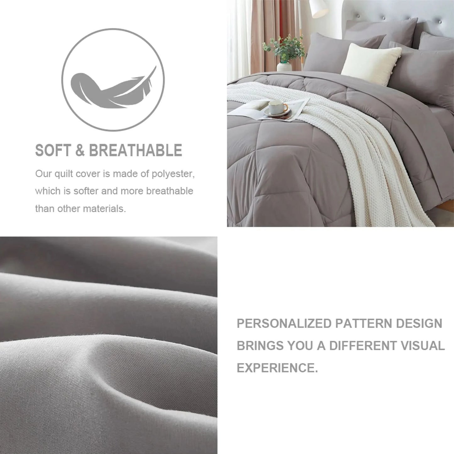 Gray quilt cover on a bed with text about softness and breathability, and personalized pattern design.
Grid Bedding Set

Microfiber Comforter Set

Polyester Bed Set

All-Season Bedding

Checkered Comforter

Soft Breathable Bedding

Modern Bedding Design

Machine Washable Quilt

Bed-in-a-Bag Set

Durable Quilted Comforter

7-Piece Bedding Set

Twin Full Queen King Bedding

Minimalist Bedding Set

Lightweight Quilt Set

Vacuum Packed Bedding

Stylish Bedroom Decor

Gift Bedding for Teens

Bedding Set for Men 