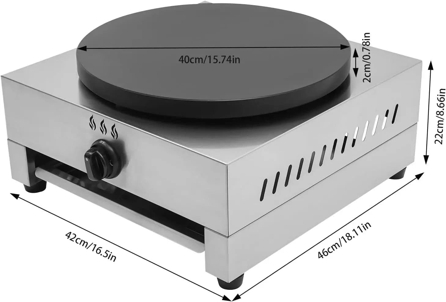 Commercial Pancake Maker 16-Inch Pancake Grand Oven Plate Stainless Steel Aluminum Countertop Pancake Maker Gas Pancake Oven for - M & M Global