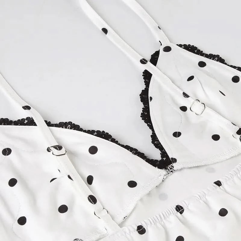 Tuularose Lace Spaghetti Strap Long Dress Women's Elegant Retro V-Neck Polka Dot Sleeveless Dress Summer Patchwork Party Dress - M & M Global