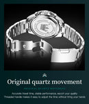 OLEVS 2870 Men's Watches Moon Phase Steel Calendar Chronograph Original Quartz Watch Big Rota Dial Luxury Sports Wristwatches