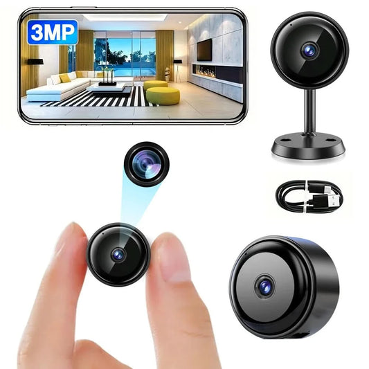 2K/3MP Mini wireless FHD camera - night vision, motion detection alarm, 1080P surveillance camera, remote monitoring, - M & M Global