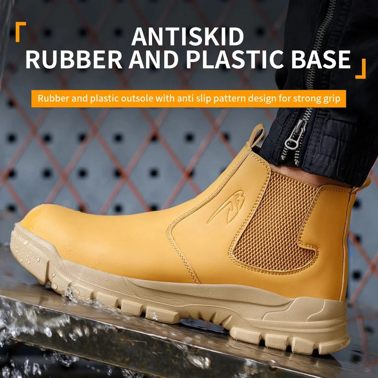 Waterproof Men's Safety Work Boots Steel Toe Shoes Anti Impact And Anti-Puncture Outdoor Adventure Hiking Protective Boots