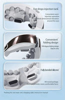 Steam Eye Massager Warm Spa Eye Steamer Acupressure Therapy Kneading Massage Eyes Bluetooth Relieve Eye Fatigue Massage Relax - M & M Global