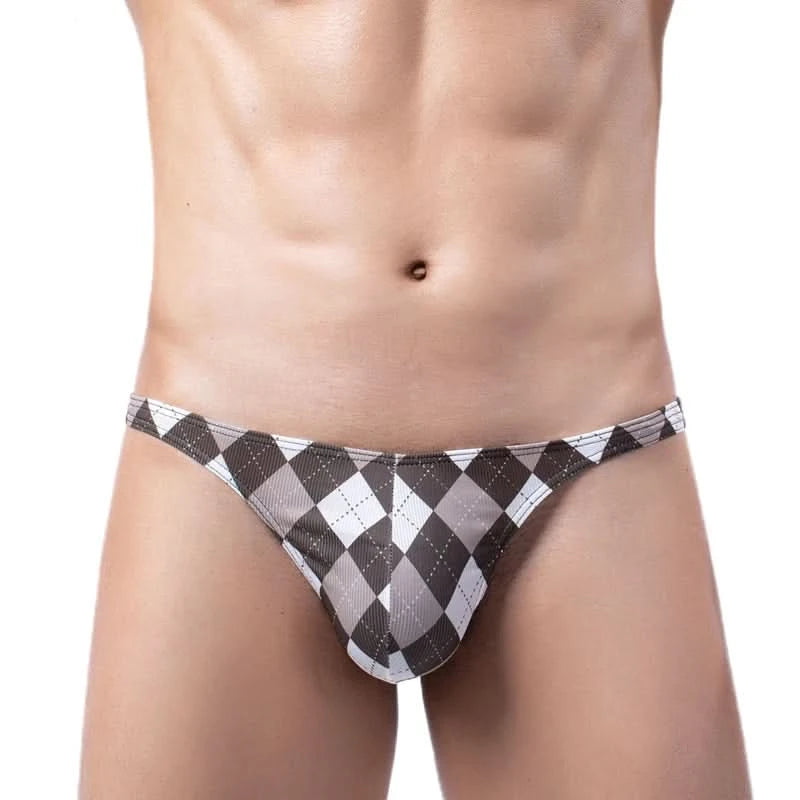 Sexy Underwear Men Briefs Underwear Male Mini Panties Penis Pouch Low Waist Bikini Hombre Lingerie Man Plaid Underpants Cueca - M & M Global