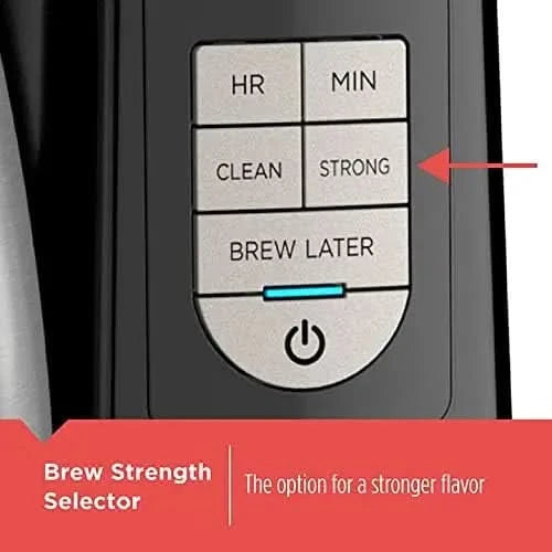 12-Cup Thermal Programmable Coffee maker, Brew Strength Selector, Auto-clean, Black and Silver - M & M Global