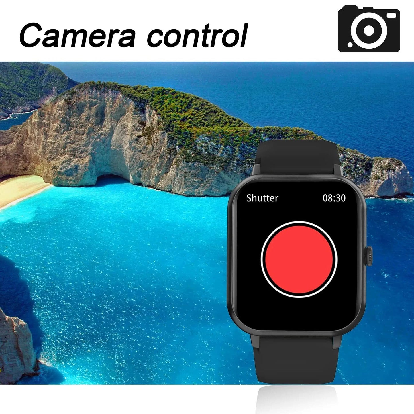 Smart watch, multi-sport mode, call reminder, message reminder, custom wallpaper, compatible with iPhone/Android