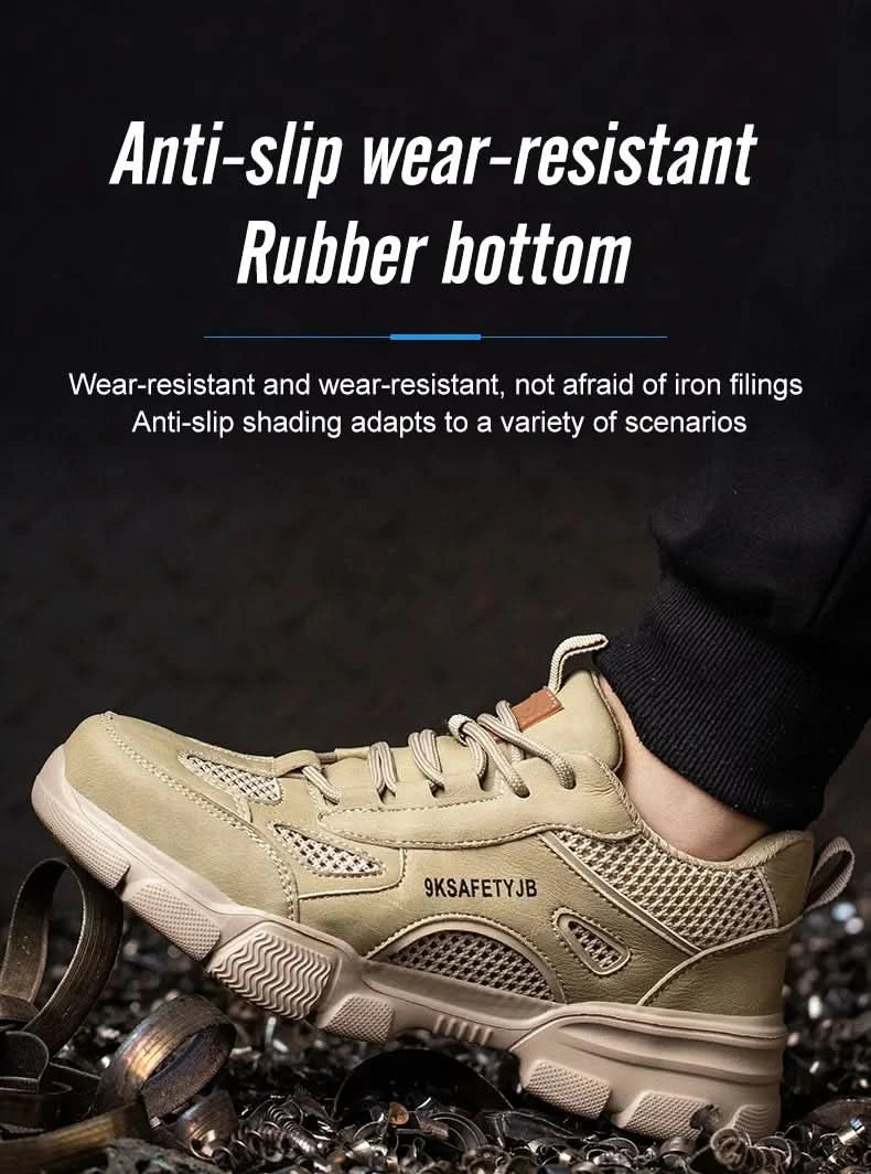 Men Work Sneakers Protective Shoes Safety Industrial Puncture-Proof Anti-smash Steel Toe Shoes Breathable Construction Work Shoe