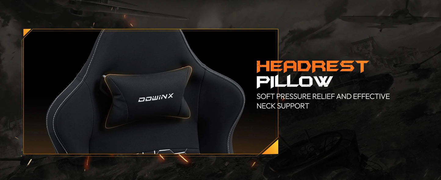 Dowinx Gaming Chair with Heated Massage Lumbar Support, Ergonomic Gaming Computer Chair with Pocket Spring Cushion and Footrest