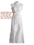 JAMERARY Designer New Summer Holiday White Embroidery Cotton Long Dress Women Sleeveless Midi Prom Evening Dresses Party Robe - M & M Global