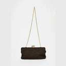 New Handwoven Raffia Shoulder Bag, Women's Staw Crossbody Bag Vacation Clip Bag Clutchs, Summer Luxury Design Baguette Bag - M & M Global