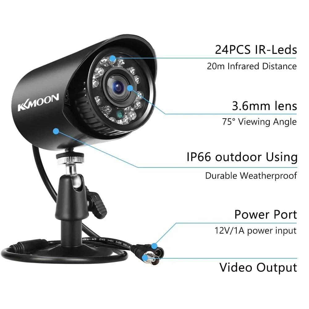 4pcs Full High Definition 1080P 2MP Security Analog Cameras Weatherproof CCTV Surveillance Camera Night Vision Motion Detection - M & M Global