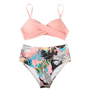 Vintage High Waist Bikinis 2025 Women Push Up Swimwear Printed Swimsuit Female Beachwear Summer Bathers Bathing Suit Swimming - M & M Global