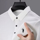 High end customized summer new best-selling Paul embroidery ice silk short sleeved men's business casual comfortable POLO shirt
