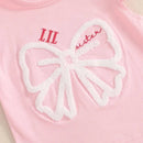 Cute Matching Baby Toddler Brother Outfit Bow Fly Sleeve Tops Elastic Waist Ruffle Shorts 2 Piece Summer Set for Siblings - M & M Global