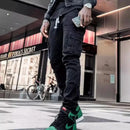 Men Street Elastic Denim Jeans Wash Solid Color Multi Pockets Cargo Pants Casual Slim Fit Daily Wear Joggers Mid Waist Trousers - M & M Global