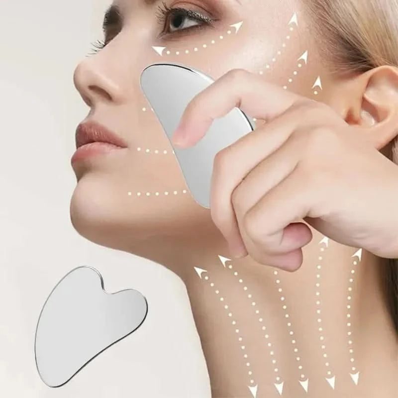 Stainless Steel Gua Sha Scraper Skin Beauty Care Face Massager Full Body Neck Guasha Detox SPA Masssage Tool Stress Relax - M & M Global