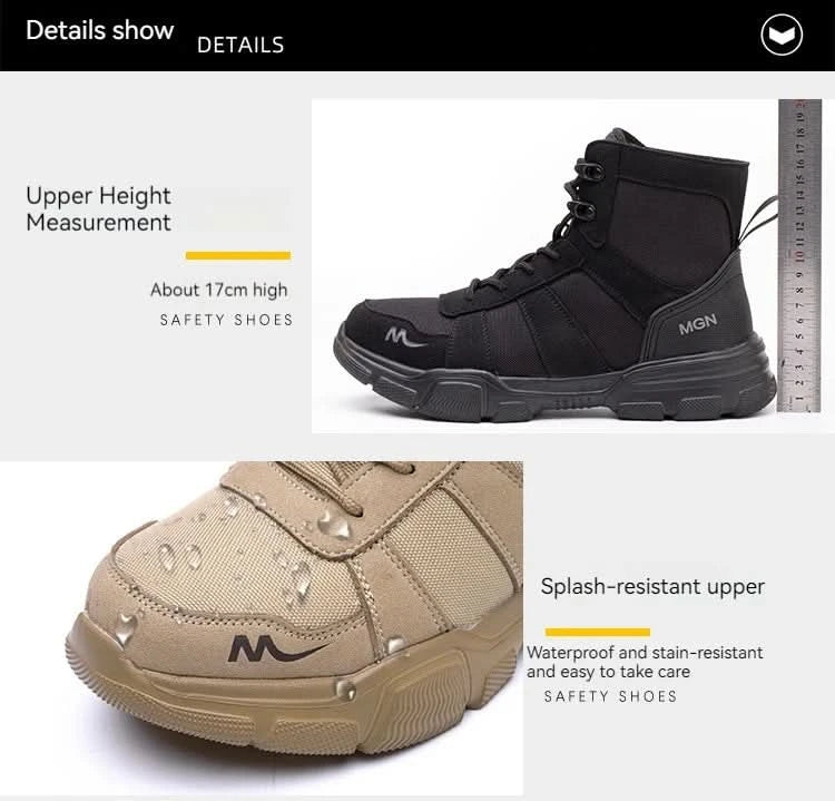 Work Boots Indestructible Safety Shoes Men Steel Toe Shoes Puncture-Proof Sneakers Male Footwear Shoes Women Non Slip Work Shoes