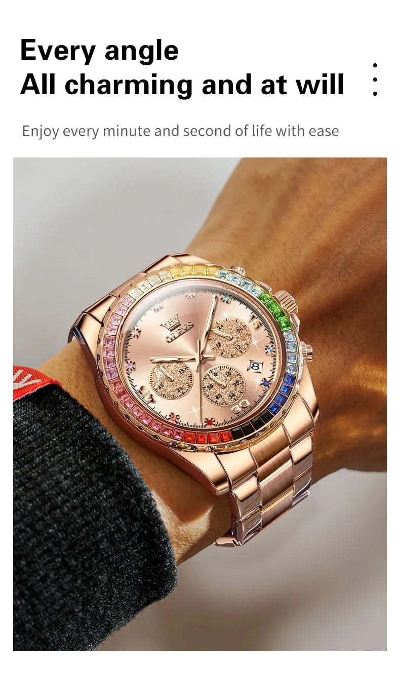 OLEVS 2939 Mens Watch Original Brand Quartz Watch Waterproof Luminous Watch For Men Multifunctional Chronograph Sport Date Reloj - M & M Global