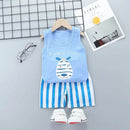 Summer Cute Cartoon 2PCS Kids Baby Boys Girls Cartoon Vest Top Shorts Pants Set Clothes Children Pajamas Girls Clothing Sets - M & M Global