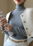 Autumn New Turtleneck basic Knitted Pullovers High-End Sense Temperament Long Sleeve Sweaters Fashion Slim Fit Bottoming Tops