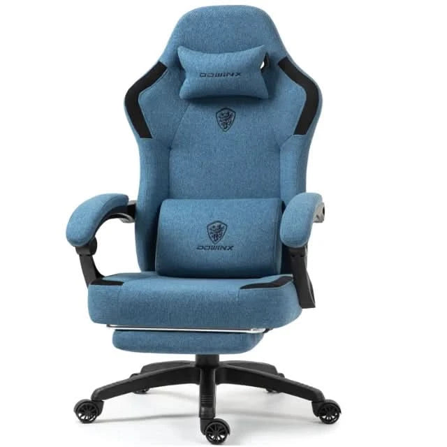 Dowinx Fabric Gaming Chair with Pocket Spring Cushion,Breathable Computer Chair with Massage Lumbar Support and Footrest