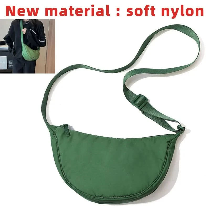 Simple Design Women's Messenger Bag Fashion Ladies Nylon Hobos Small Shoulder Bags Vintage Female Girls Purse Cloth Handbags - M & M Global