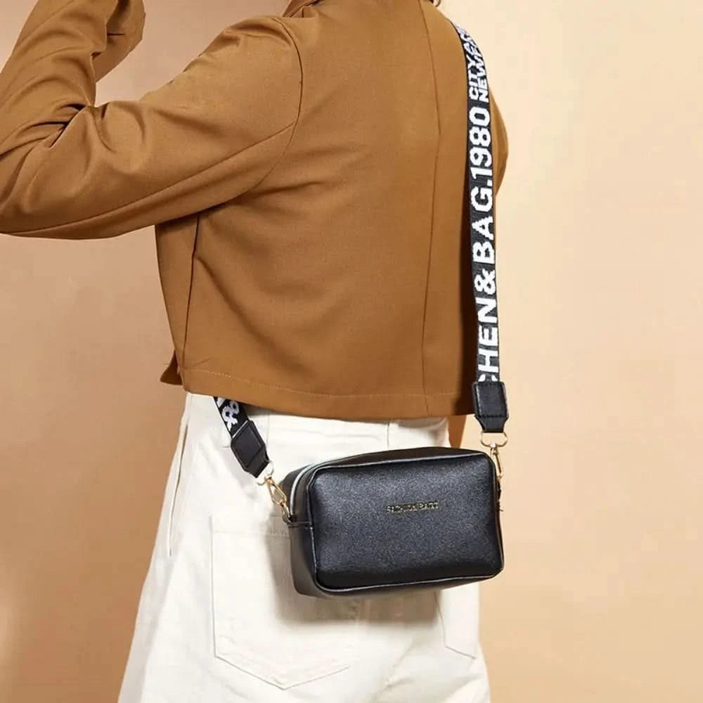 Women Handbag and Purse Simple Designer Fashion Casual Messenger Bag Wide Strap Shoulder Bag Female Small Phone Crossbody Bag - M & M Global
