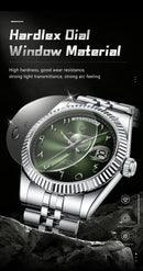 POEDAGAR Fashion High Quality Men Clock Waterproof Date Week Watch For Man Stainless Steel Luxury Quartz Men's Watches Reloj+Box