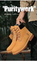 Boots Men High Top Boots High Quality Women Leather Shoes Fashion Outdoor Sneakers Men Lace Up Non-Slip Ankle Boots for Couple - M & M Global