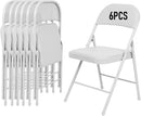 6 Pack Folding Chairs, Fabric Dining Chair Set with Padded Cushion, Indoor Outdoor Folding Chairs Seat for Home Office Events
