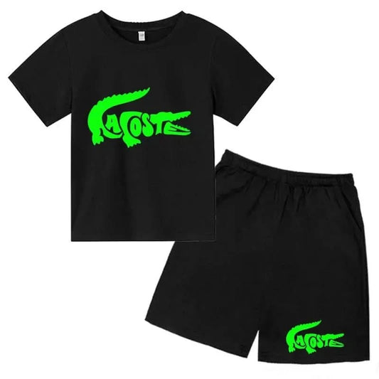 Summer Brand Casual 3-12Y Short Sleeve+Shorts Fashion Children's T-shirt Boys Girls leisure Set - M & M Global