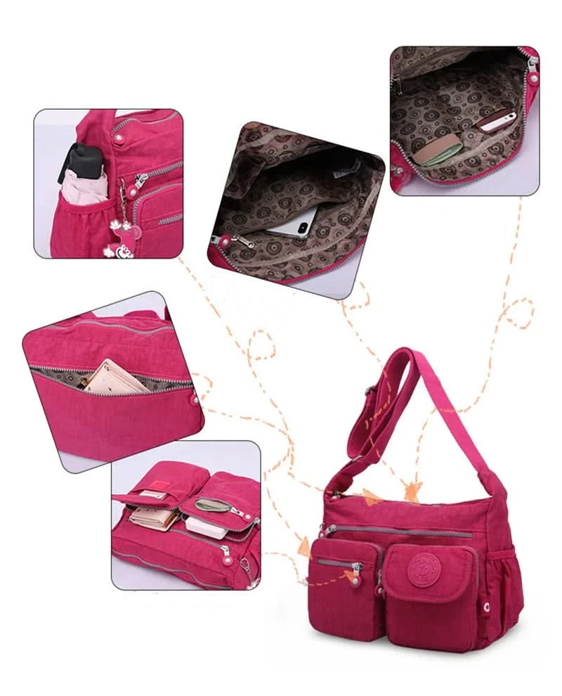 High Quality A4 Men Women Shoulder Messenger Bag Cross Body Large Capacity Purse Waterproof Lightweight Blue Purple Red M0938 - M & M Global