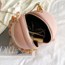 Fashion Chic Women Ball Handbag Round Basketball Football Shape Party Dress Faux Leather Crossbody Girls Coin Purse Shoulder Bag - M & M Global