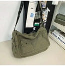 Casual Canvas Messenger Bag Versatile Flip Large Capacity Shoulder Book Bag For Student Adjustable Crossbody Bag For Men Women - M & M Global