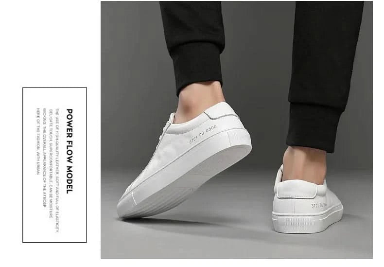 Italian Genuine Leather Men's Shoes 2024 Designer White Shoes Comfy Walking Shoes Lace-up Business Outdoor Zapatos Para Hombre - M & M Global