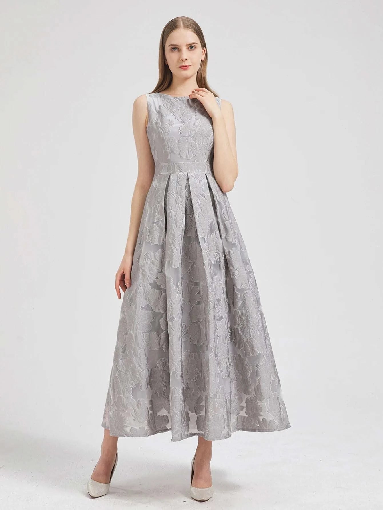 DEVCHATA Women New Fashion Organza Embroidery Elegant Long Dress Summer Sleeveless Dresses Lady Holiday Evening Prom Vestido - M & M Global